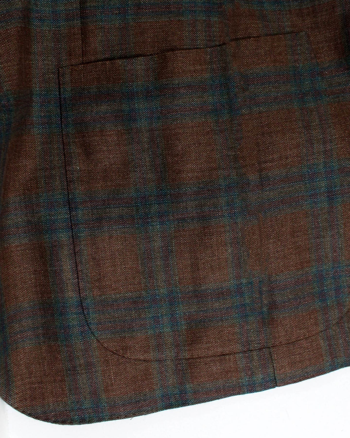 Kiton Sport Coat EU 48 - US 38 Brown Turquoise Plaid Linen Cashmere Unlined Blazer REDUCED SALE