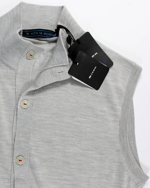 Kiton Sleeveless Cardigan Gray Button Front Wool EU 50 / M SALE