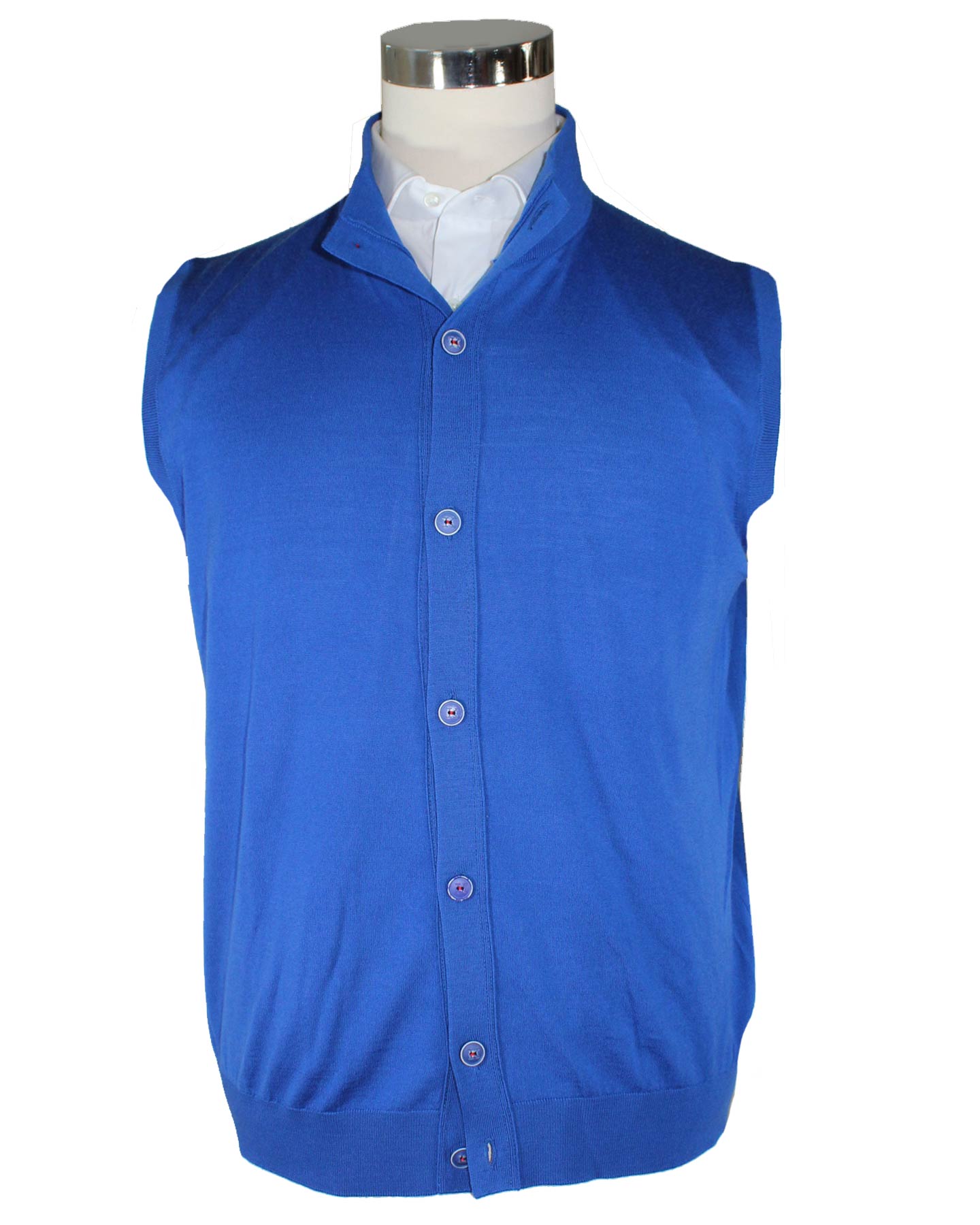 Kiton Wool Vest Royal Blue