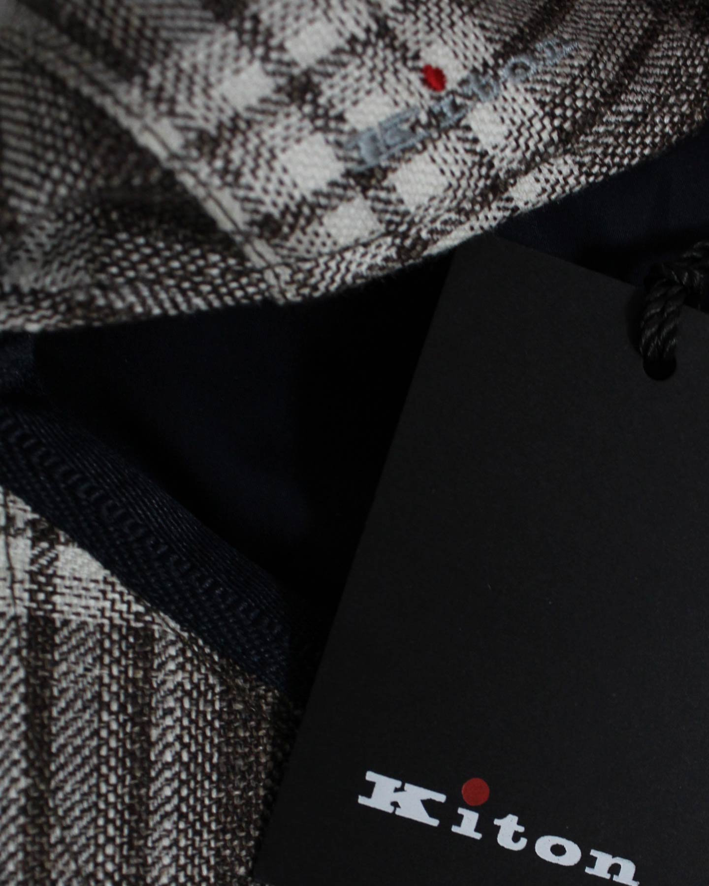 Kiton Soft Cap Cashmere Wool Brown Plaid Form Beret