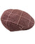 Kiton Flat Cap Cashmere Wool Maroon Houndstooth Form Beret
