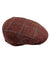 Kiton Flat Cap Brick Red Gray Windowpane - Wool Cashmere Blend