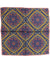 Kiton Silk Pocket Square Dark Blue Red Olive Paisley Medallions