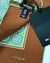 Kiton Silk Pocket Square Green Brown Medallions