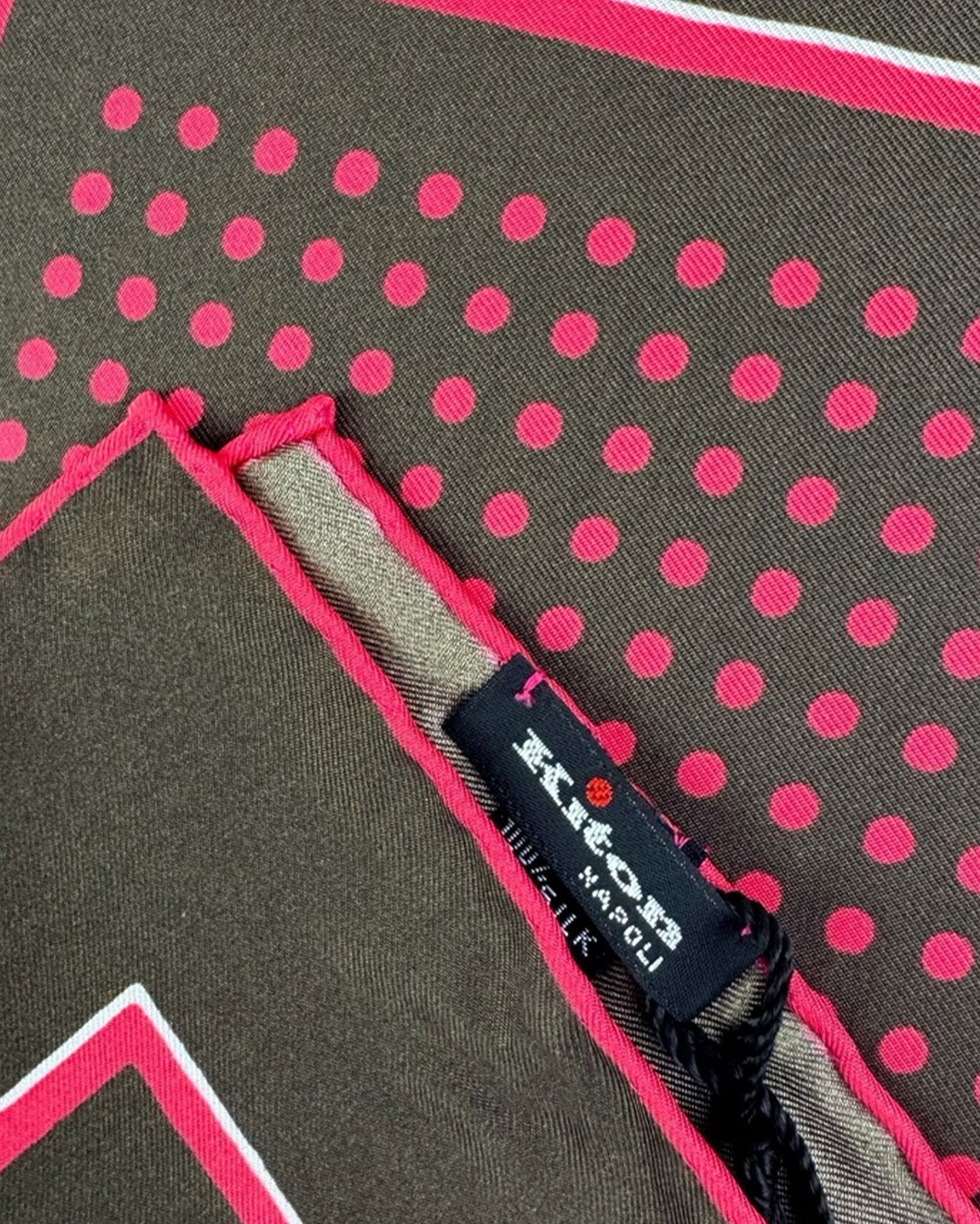 Kiton Silk Pocket Square Polka Dots