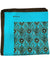 Kiton Pocket Square Aqua Dark Brown Medallions SALE