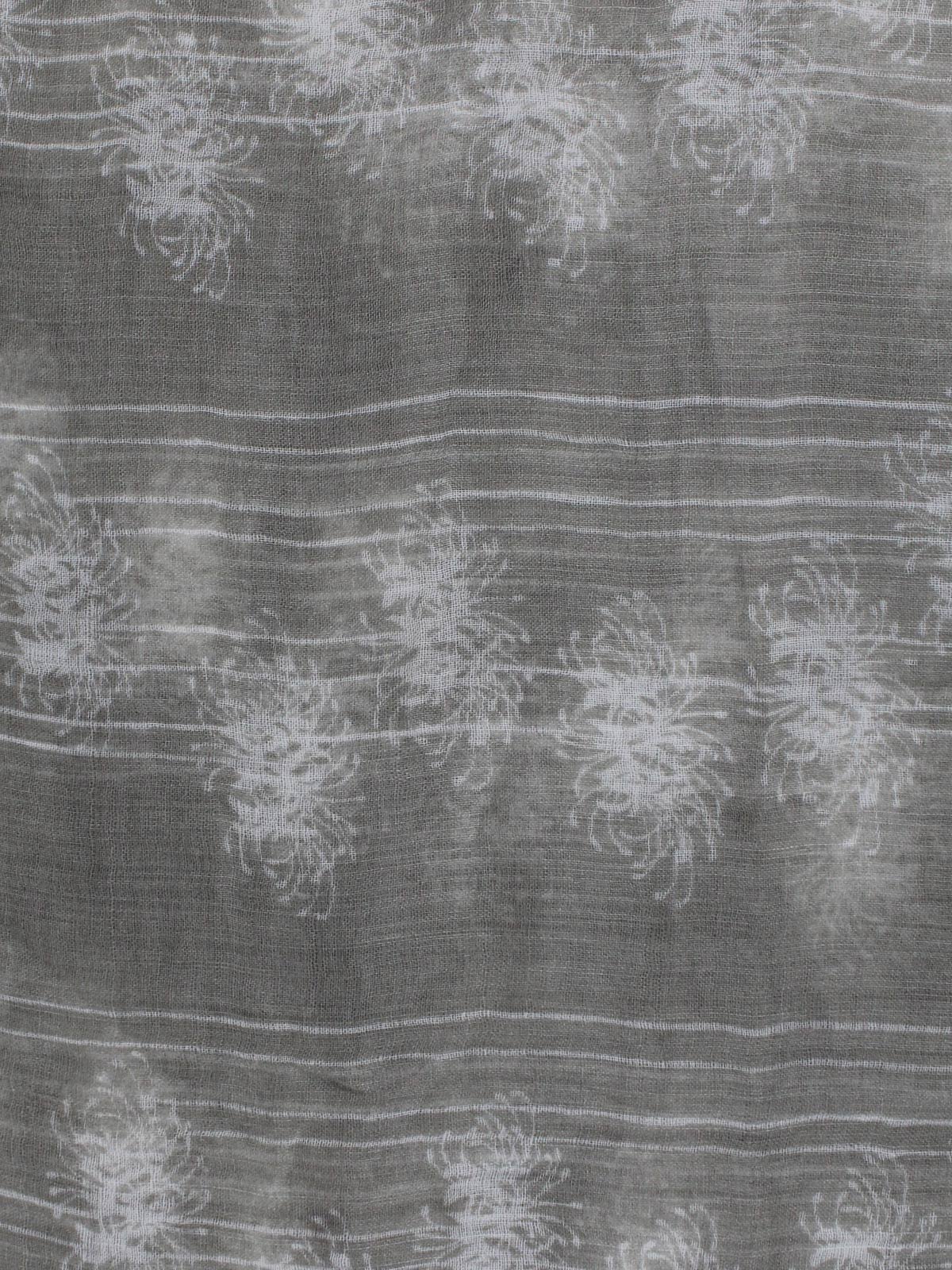 Kiton Scarf Gray Taupe White Floral