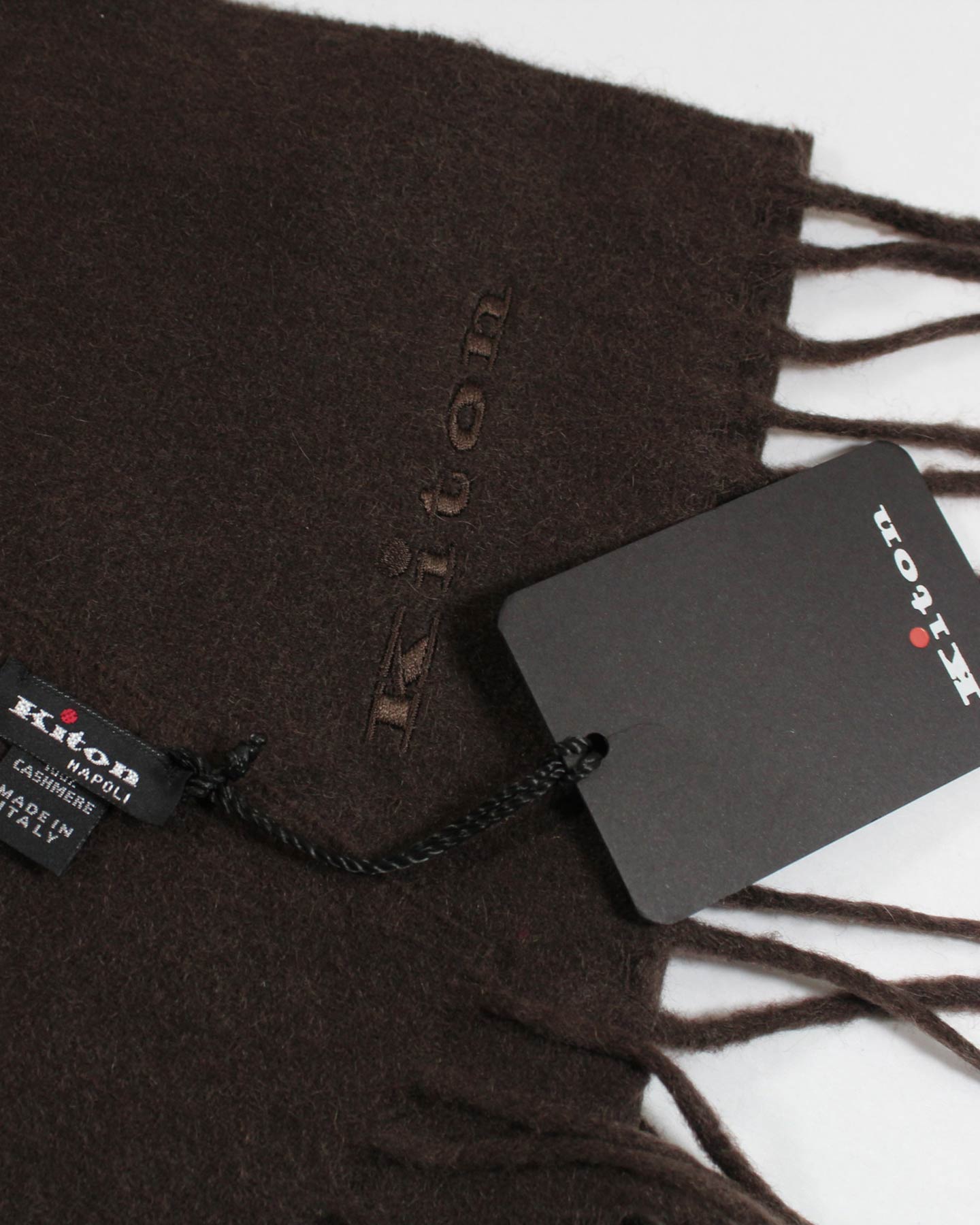 Kiton Cashmere Scarf Dark Brown
