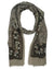 Kiton Scarf Taupe Brown Floral - Luxury Cashmere Silk Shawl SALE