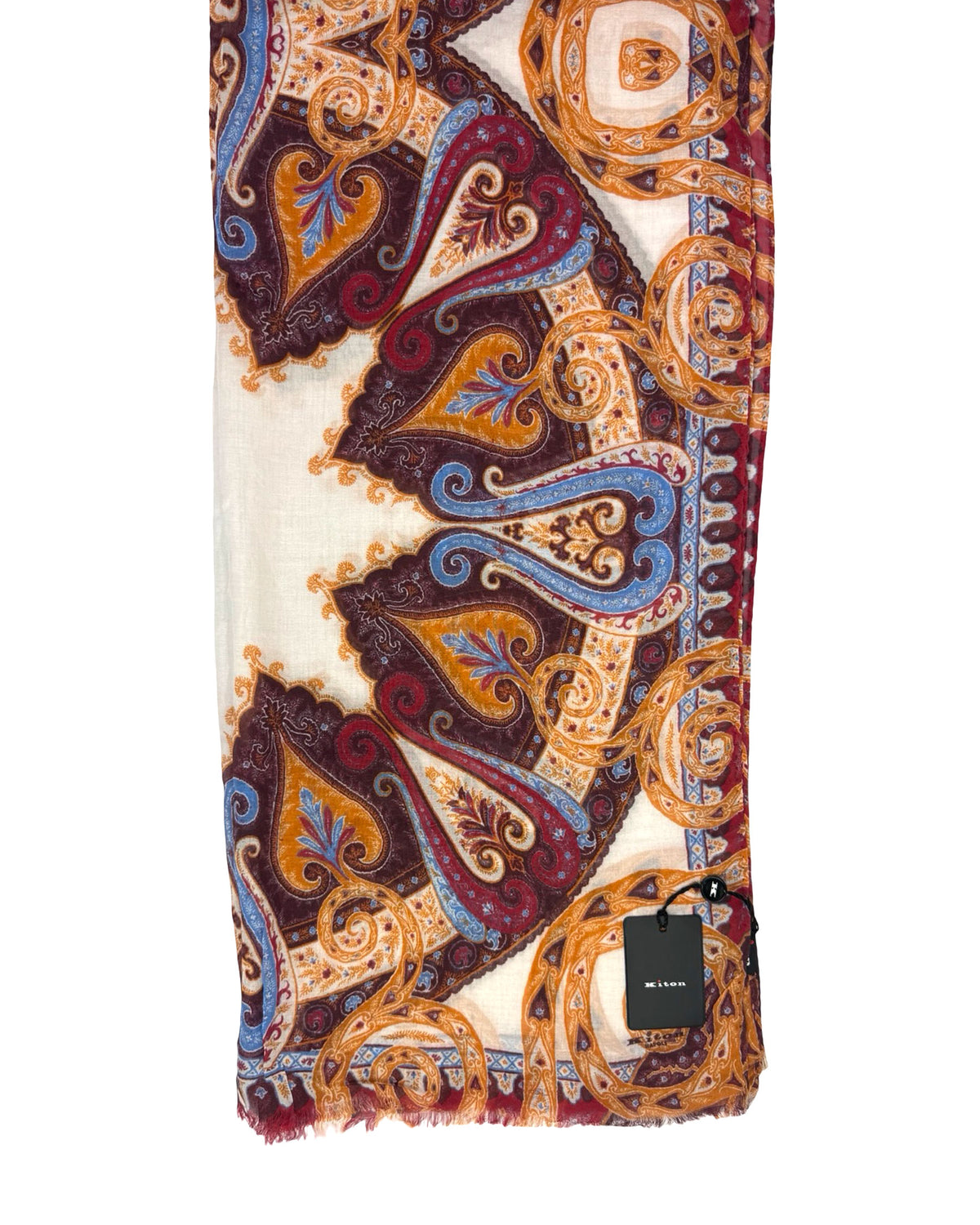Kiton Scarf Bordeaux - Cashmere Silk Shawl