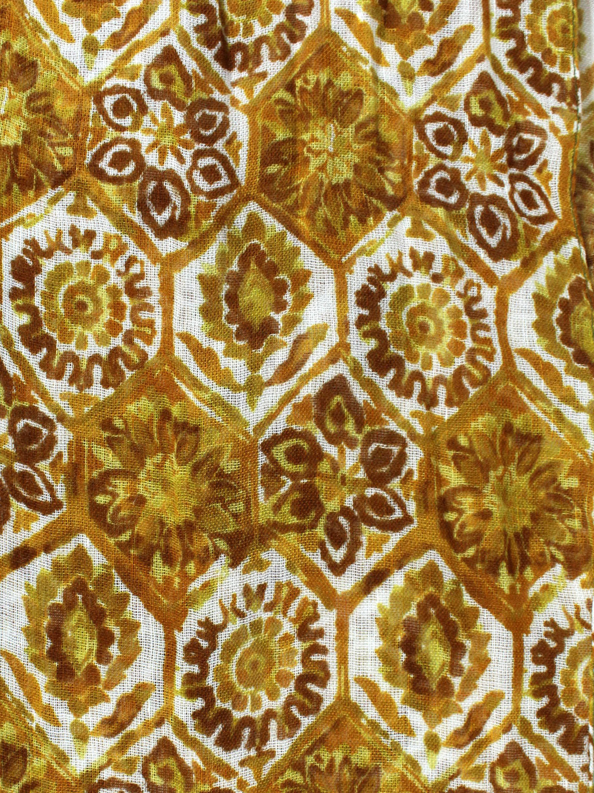 Kiton Linen Viscose Scarf Brown Floral