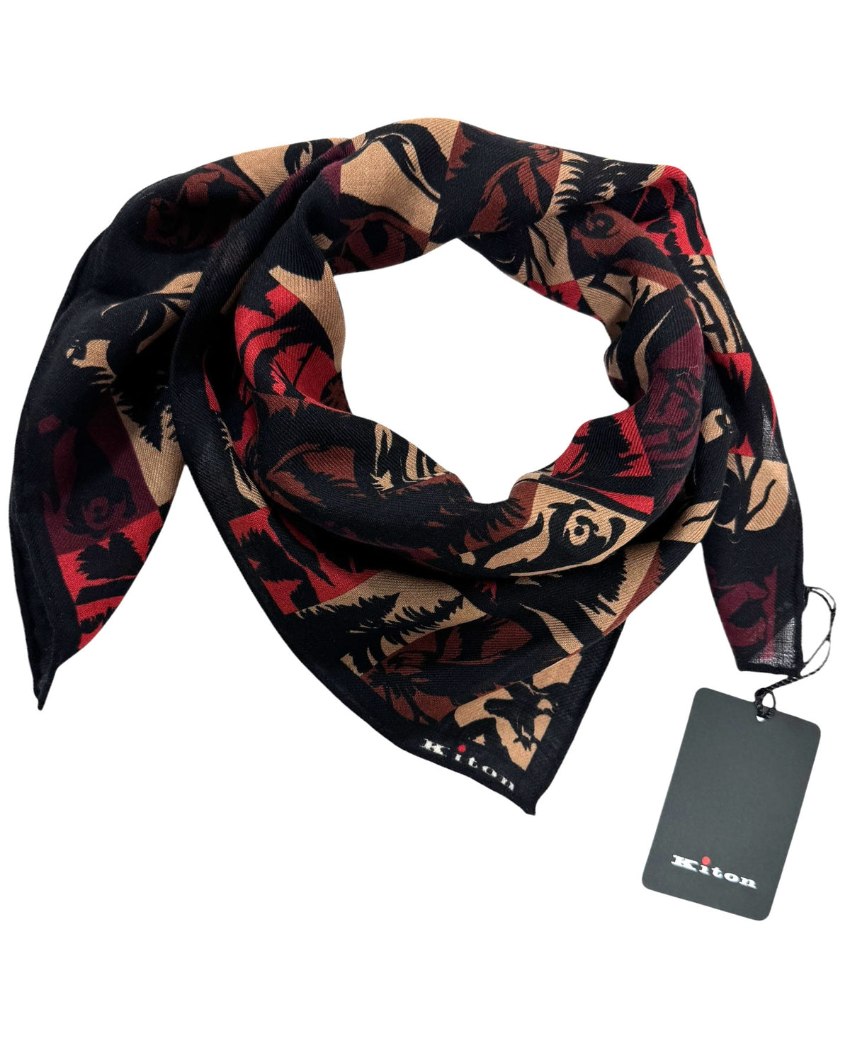 Kiton Small Cashmere Scarf Novelty Men Collection SALE