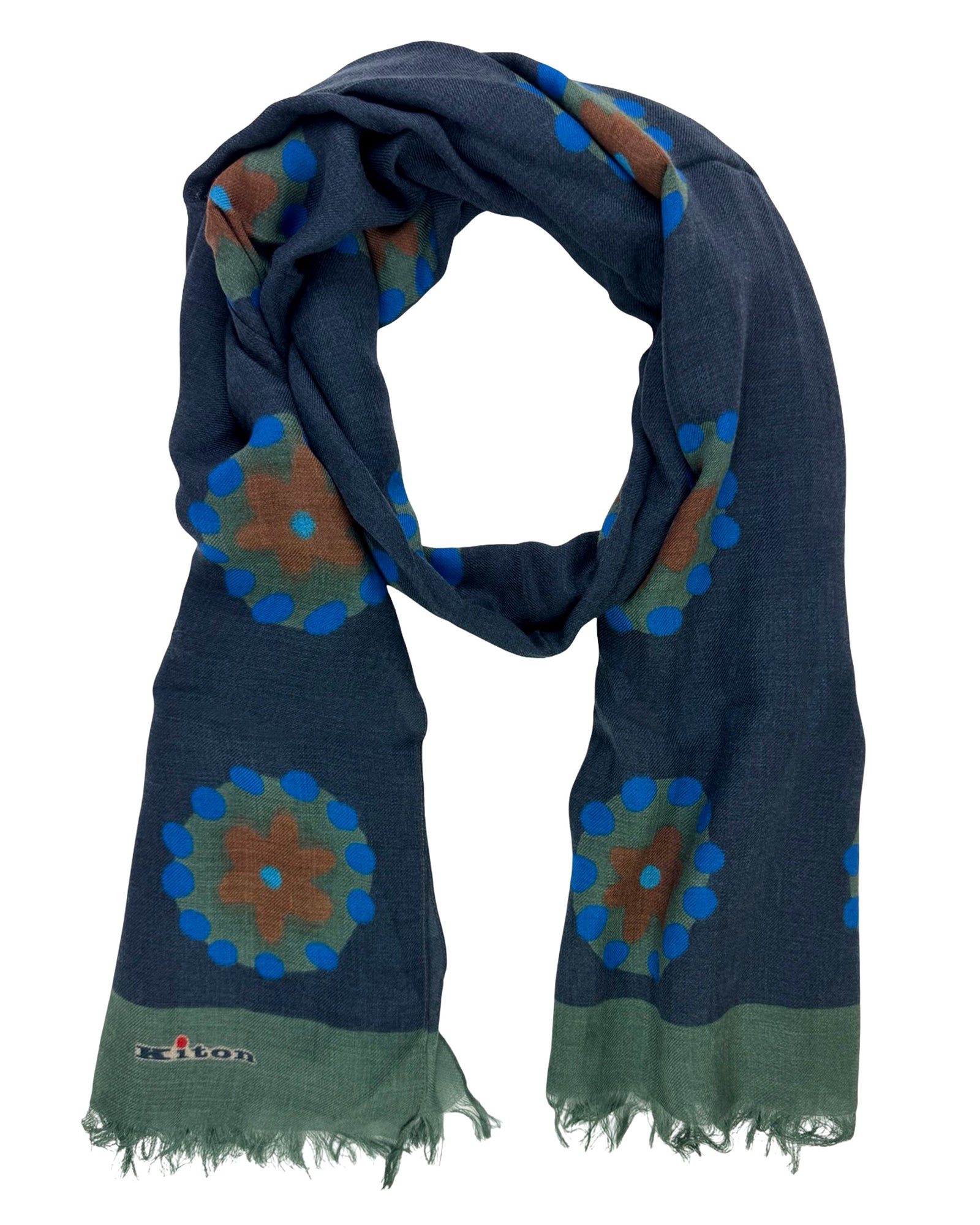 Kiton Cashmere Scarf Floral