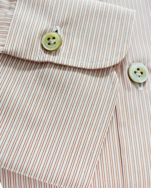 Kiton Dress Shirt Orange Stripes 41 - 16 REDUCED - SALE