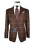 Kiton Cashmere Sport Coat Maroon Green Windowpane
