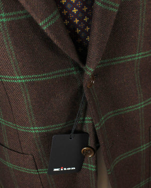 Kiton Cashmere Sport Coat Maroon Green