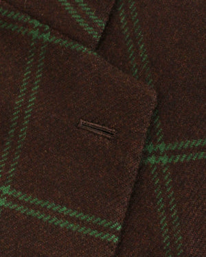 Kiton Cashmere Sport Coat Maroon Green Windowpane 2 Button EUR 50/ US 40 R REDUCED - SALE