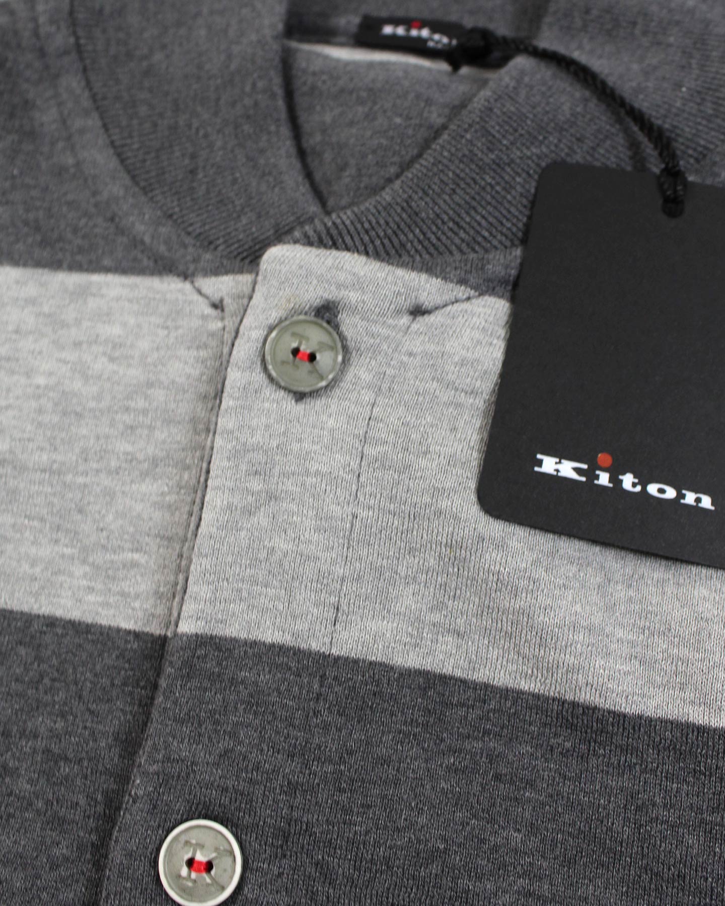 Kiton Sleeveless Cardigan Gray Stripes 