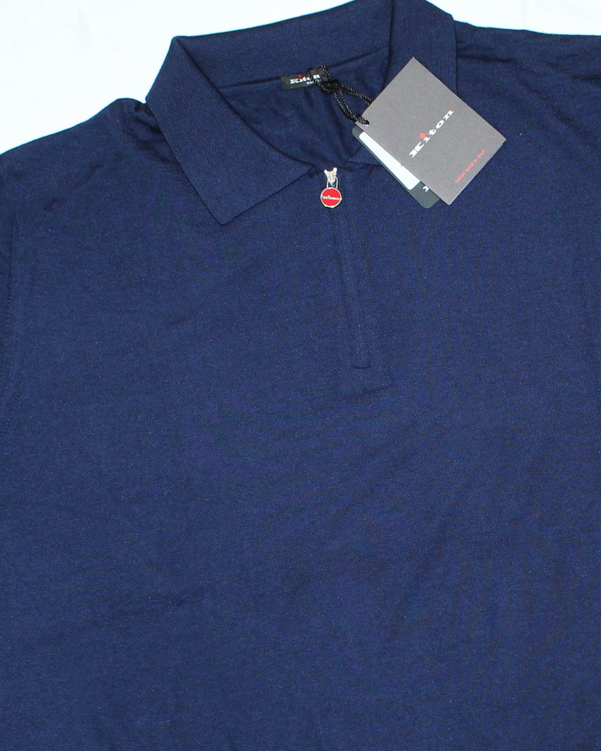 Kiton Sweater Dark Blue EU 68 / 8XL Cashmere Silk Quarter Zip Pullover SALE