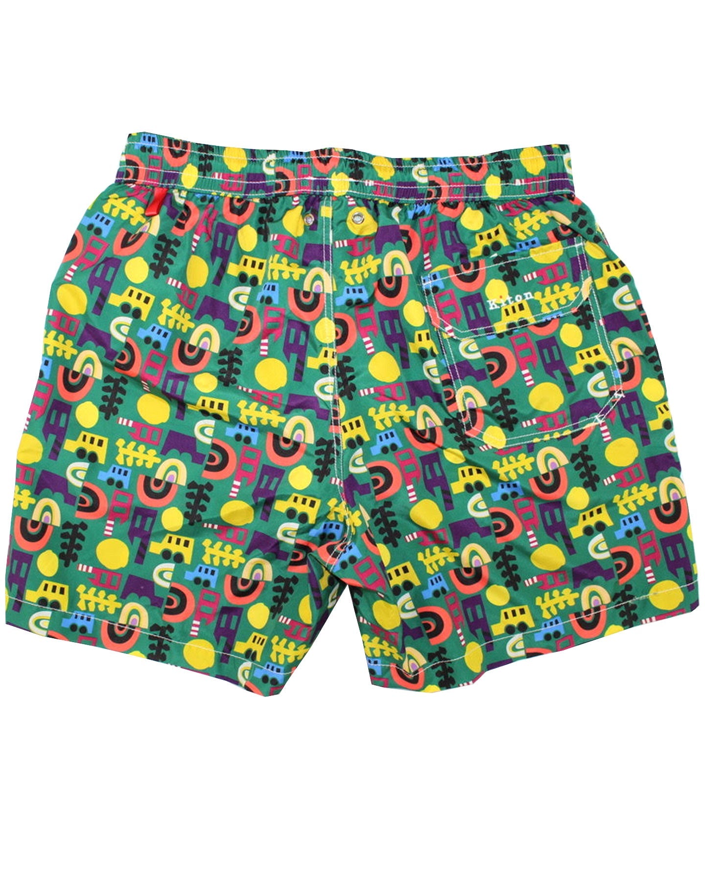 Kiton Swim Shorts S Green Novelty - Men Swimwear