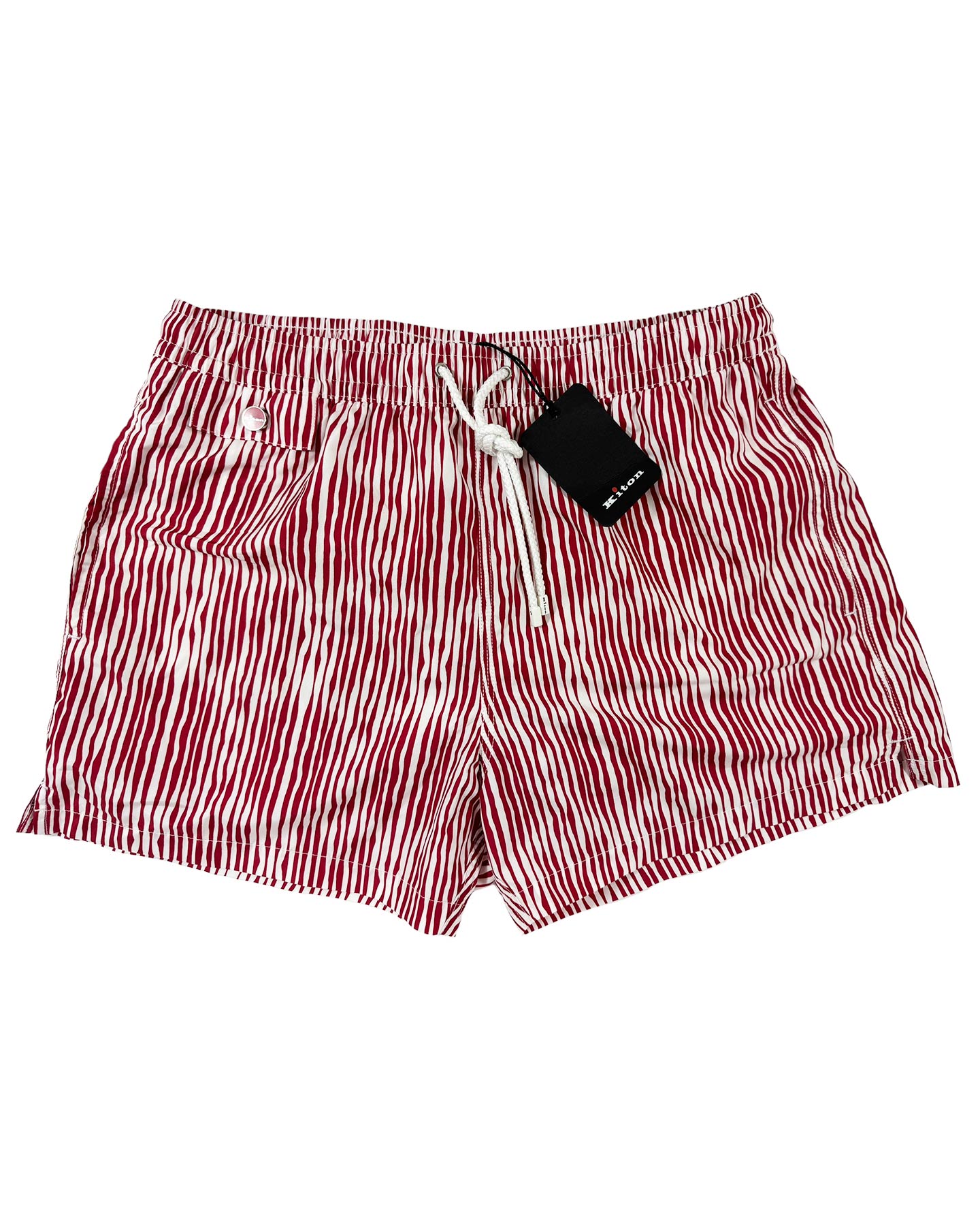 Kiton Swim Shorts  Maroon Stripes