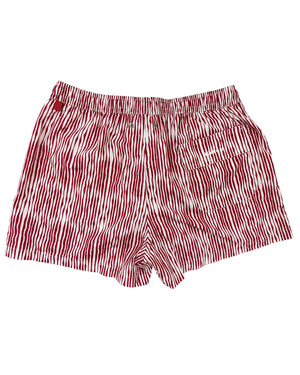 Kiton Swim Shorts L Maroon Stripes