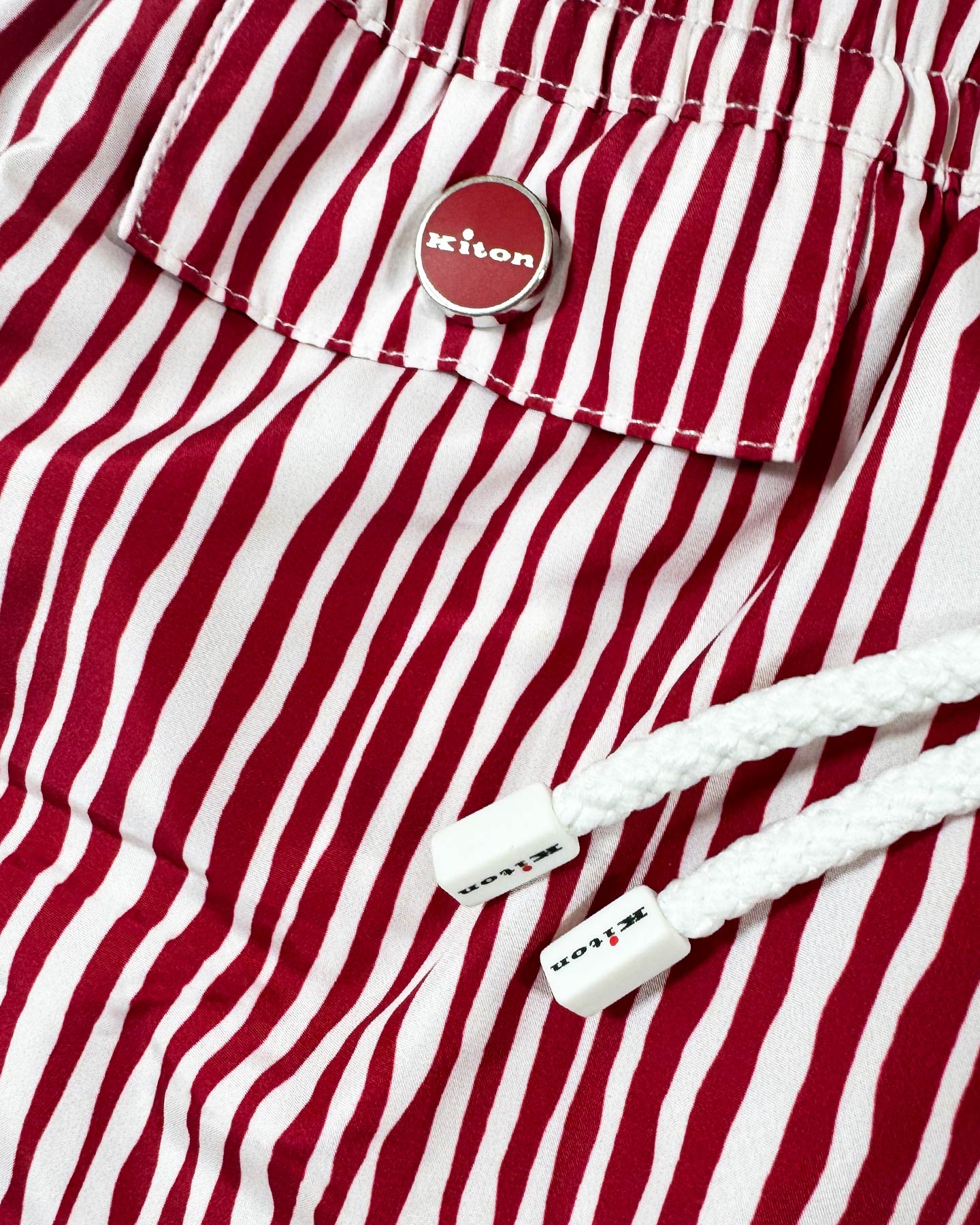 Kiton Swim Shorts  Maroon Stripes