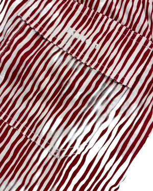 Kiton Swim Shorts L Maroon Stripes - Luxury Men Swimwear