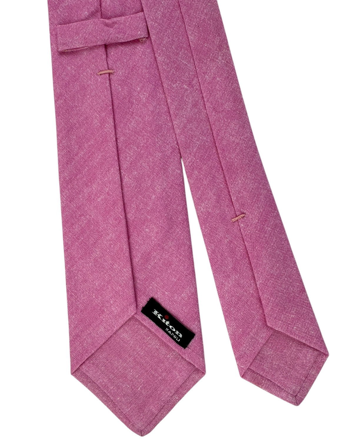Kiton Tie Pink Design Cotton Linen - Sevenfold Necktie