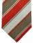 Kiton Tie  Orange Olive White Stripes   New
