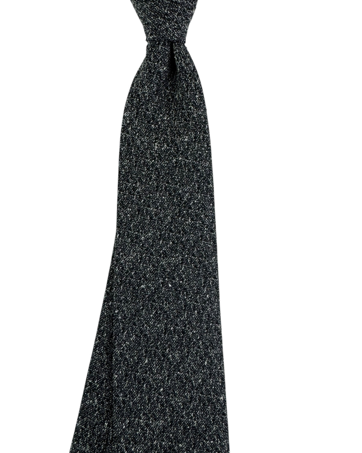 Kiton Sevenfold Tie Black Gray - Wool Silk SALE
