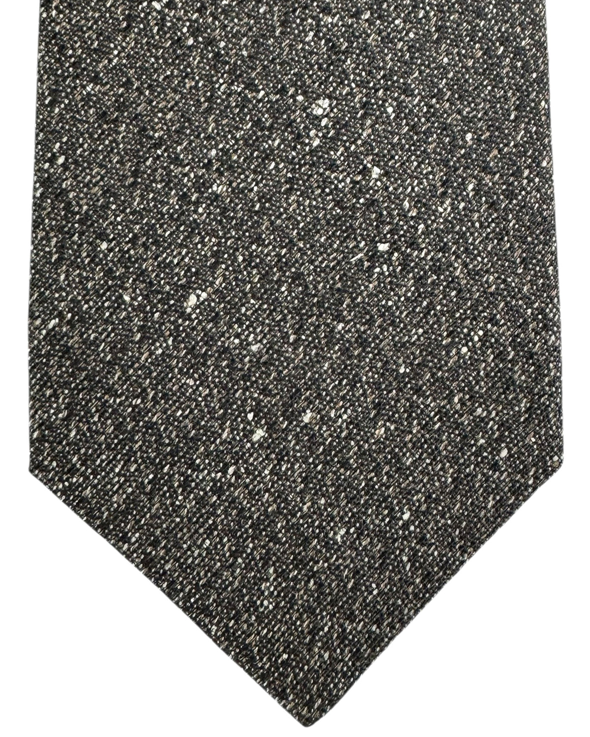 Kiton Sevenfold Tie Gray Black Brown Pattern