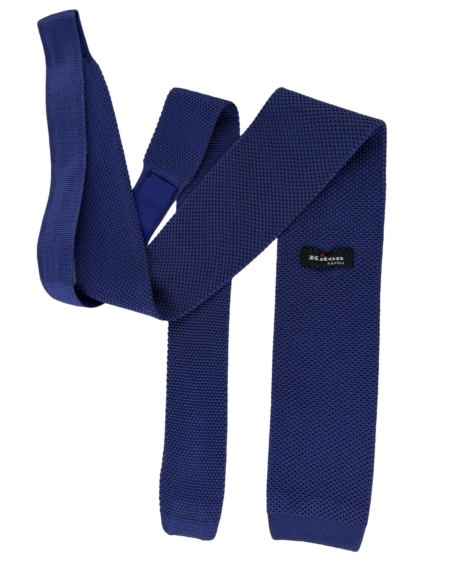 Kiton Square End Knitted Tie Purple