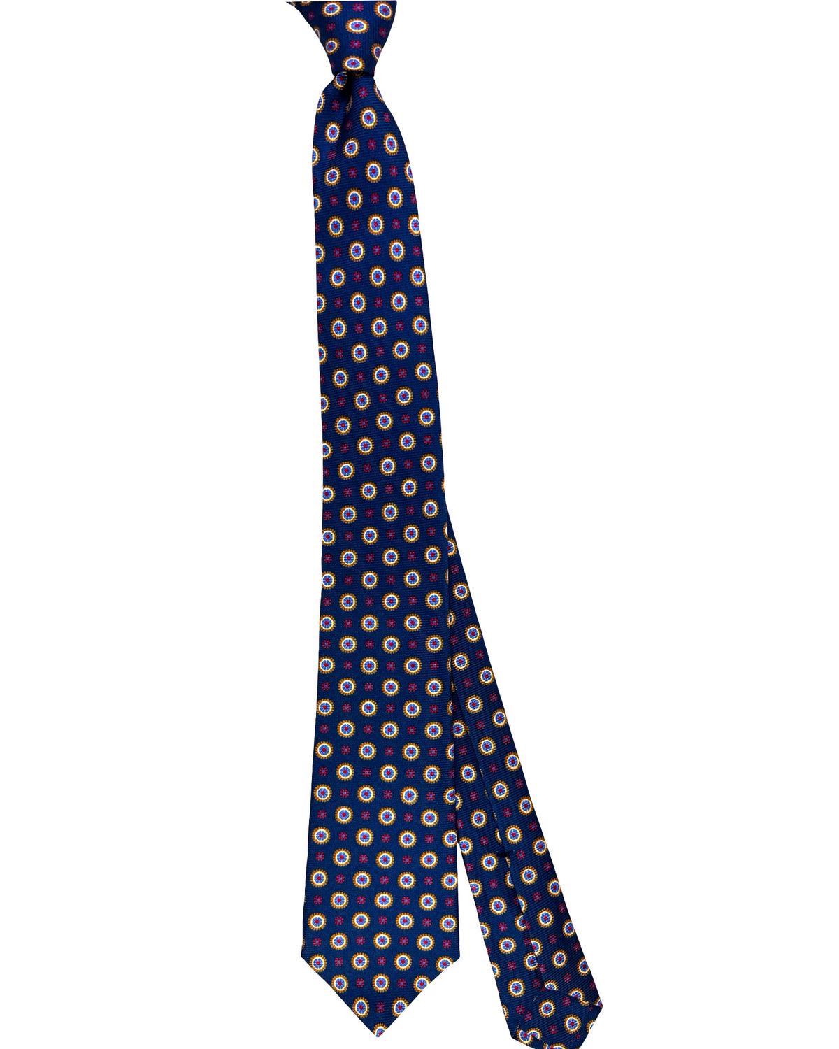 Kiton Sevenfold Tie Navy Geometric