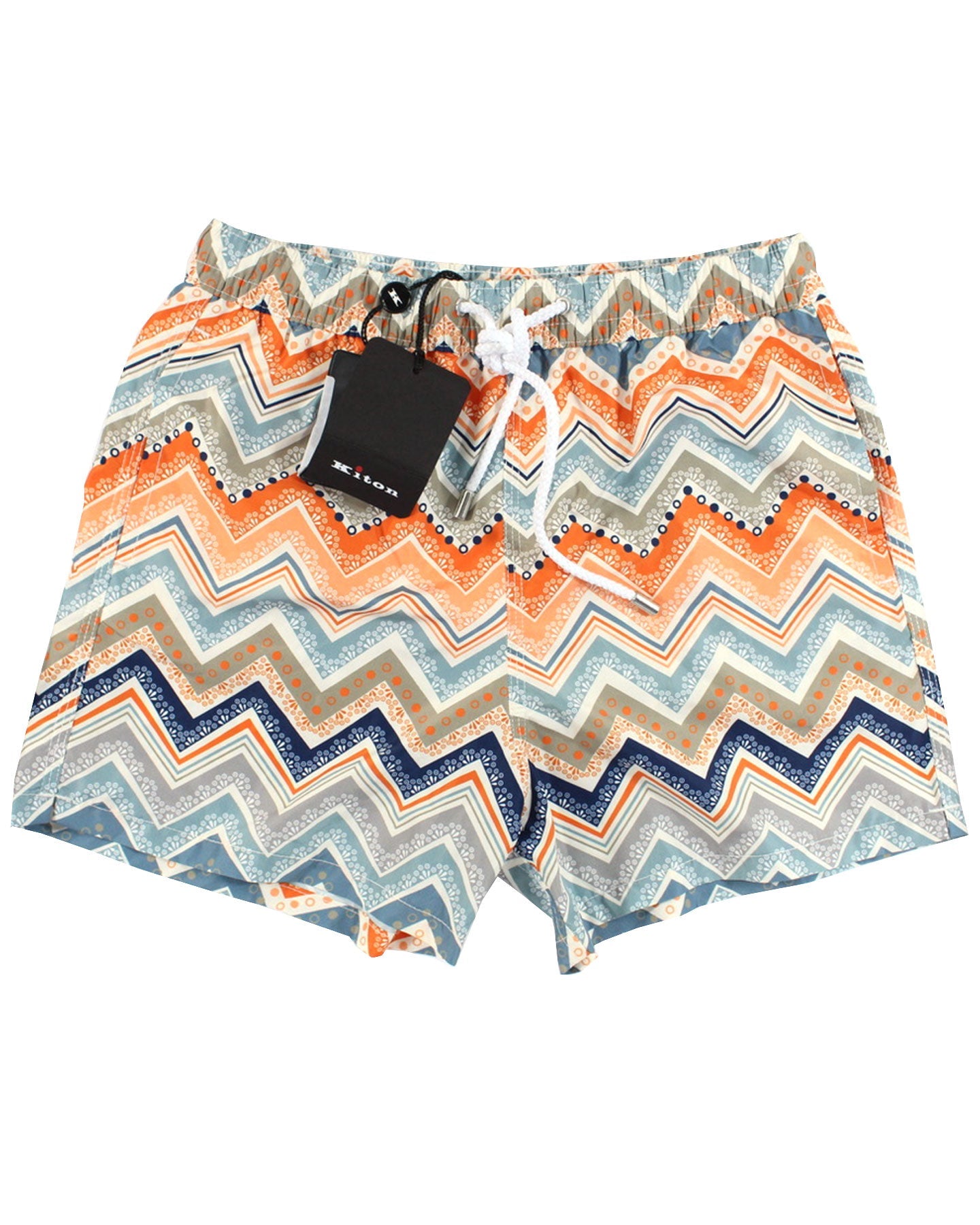 Kiton Youth Swim Shorts 10 Blue Orange Zig Zag
