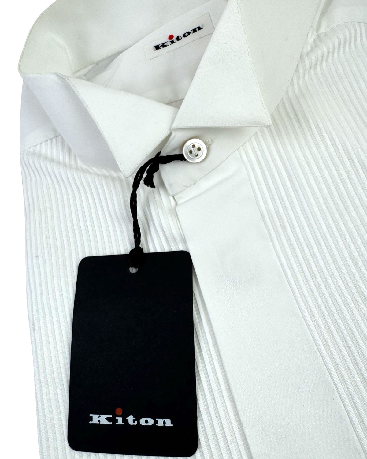 Kiton Tuxedo Shirt White Wing Collar