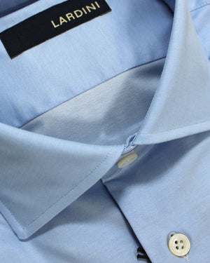 Lardini Dress Shirt Solid Blue - Spread Collar 41 - 16 SALE