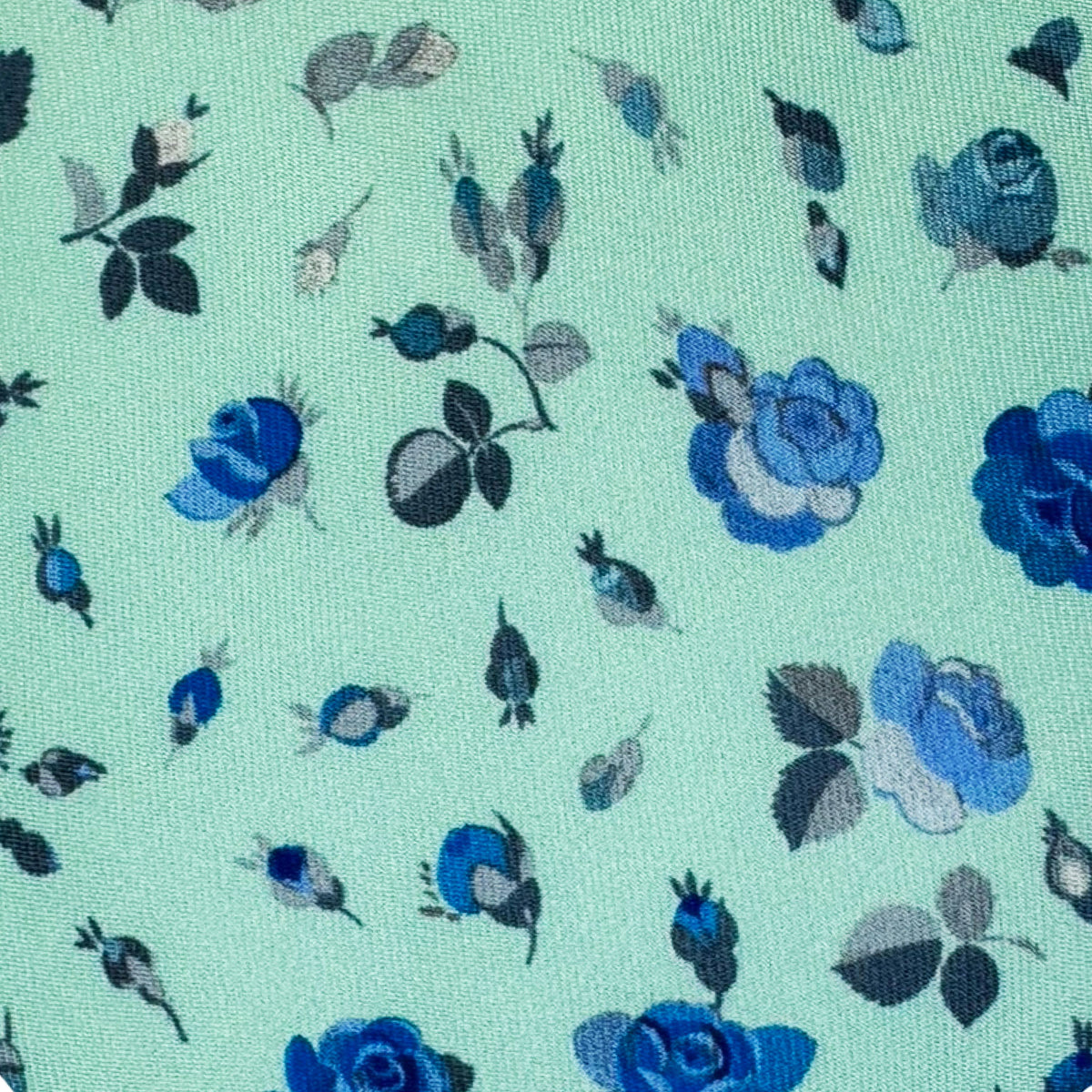 Leonard Paris Tie Mint Green Gray Blue Rose Garden