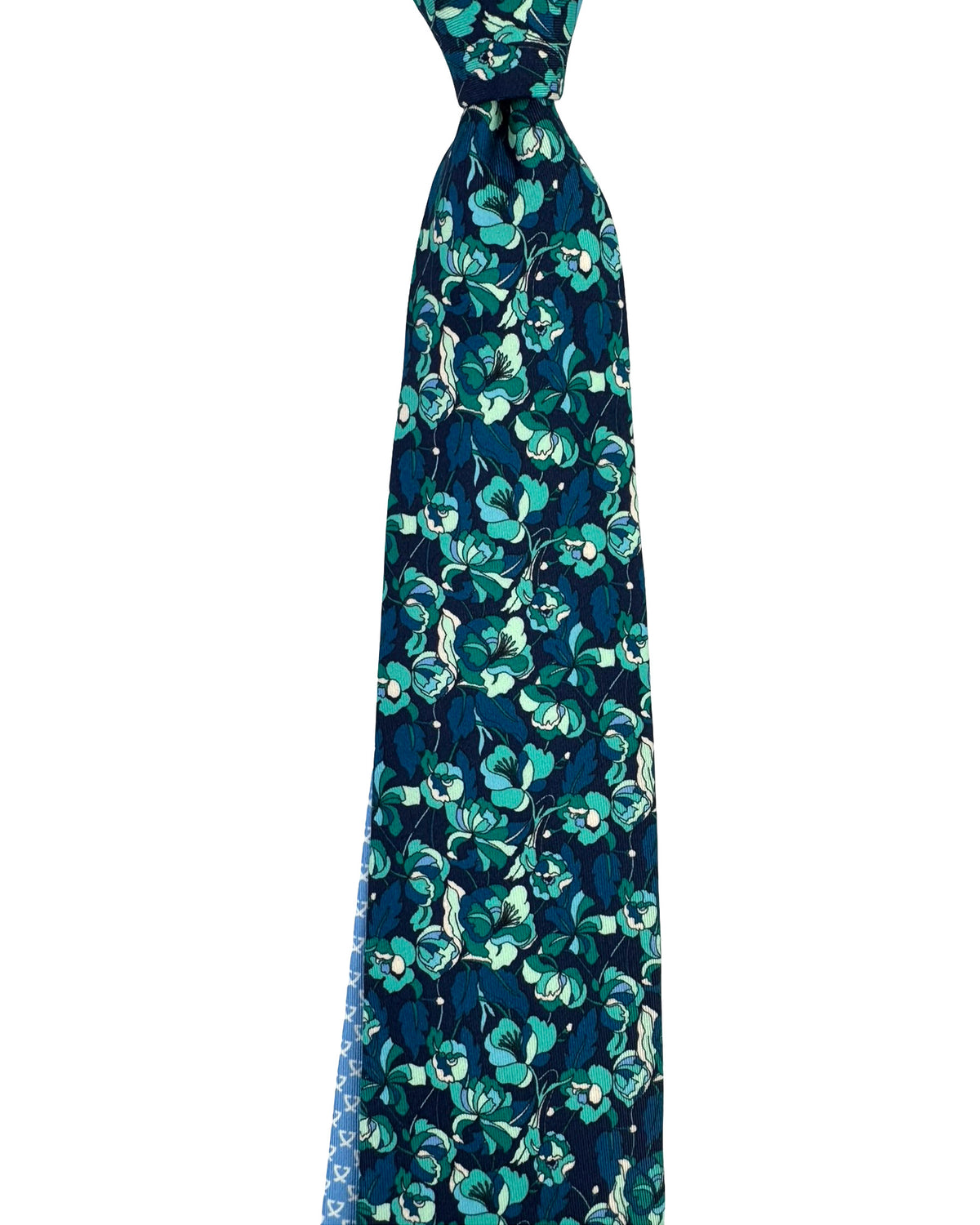 Leonard Paris Tie Midnight Blue Emerald Green Floral