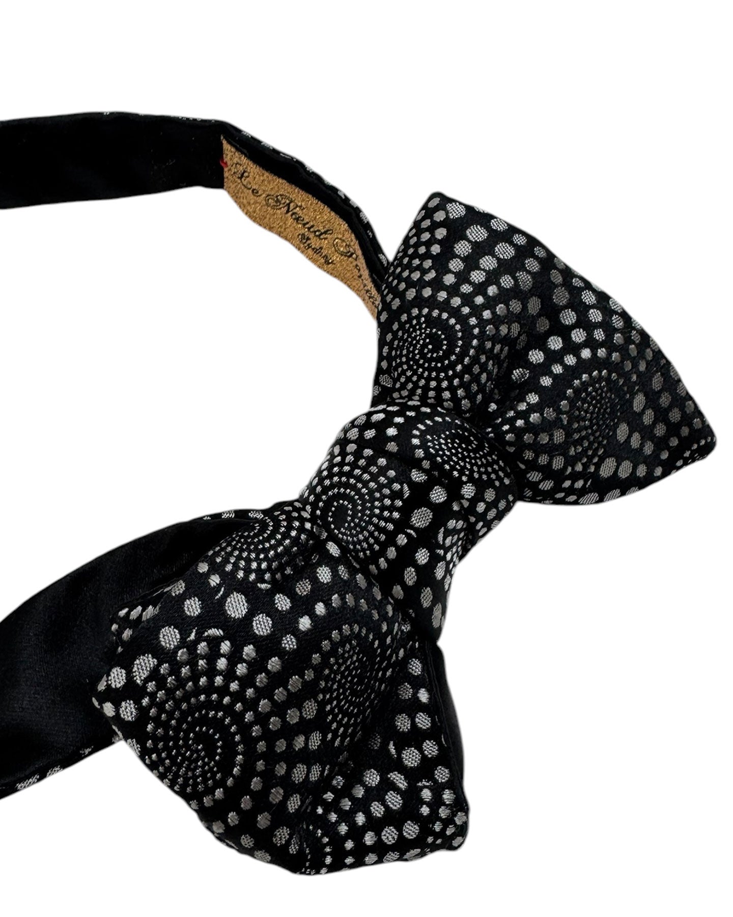 Le Noeud Papillon Bow Tie Black Silver Design - Silk Self Tie Bow
