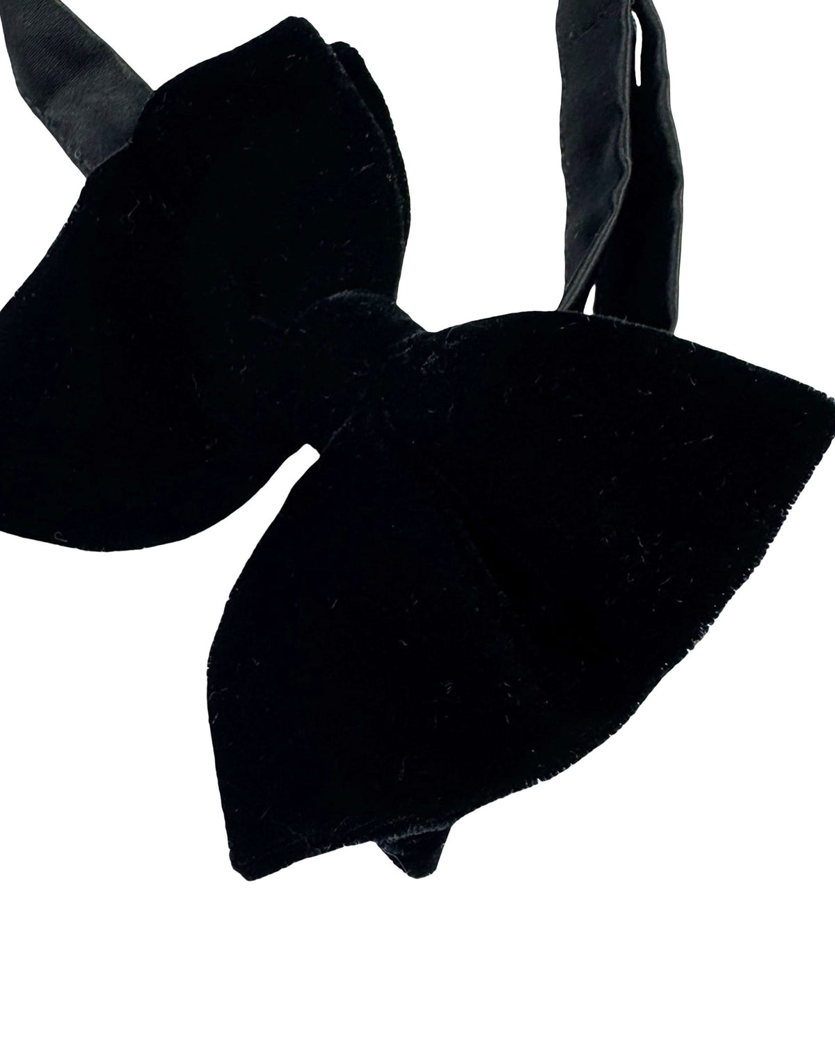 Le Noeud Papillon Black Velvet Bow Tie - Large Pre-Tied Bow