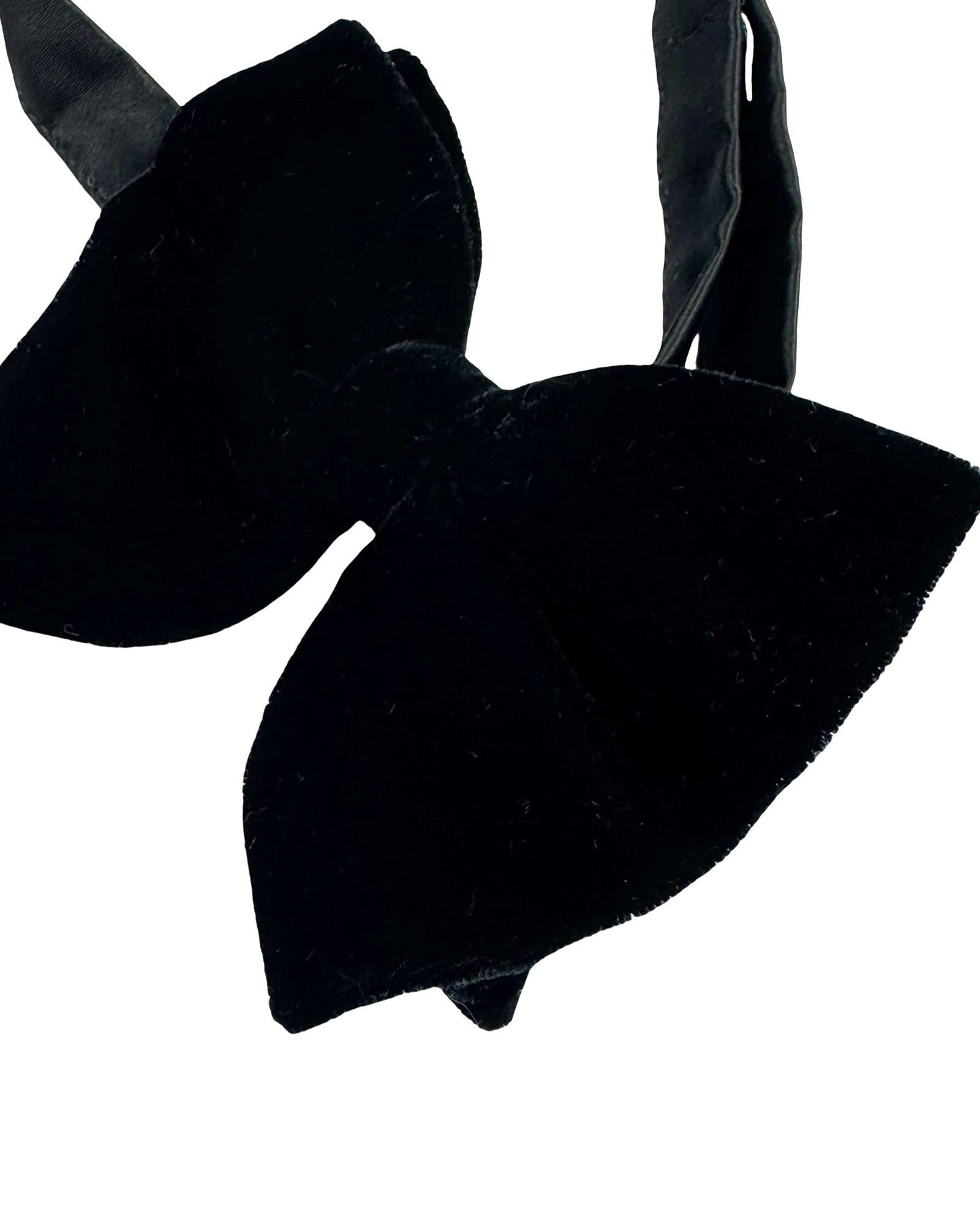 Le Noeud Papillon Black Velvet Bow Tie - Large Pre-Tied Bow