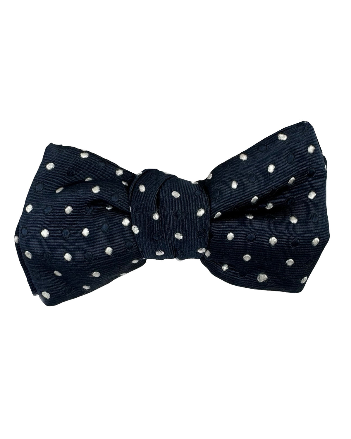 Le Noeud Papillon Bow Tie Midnight Blue Silk Dots - Silk Self Tie Bow