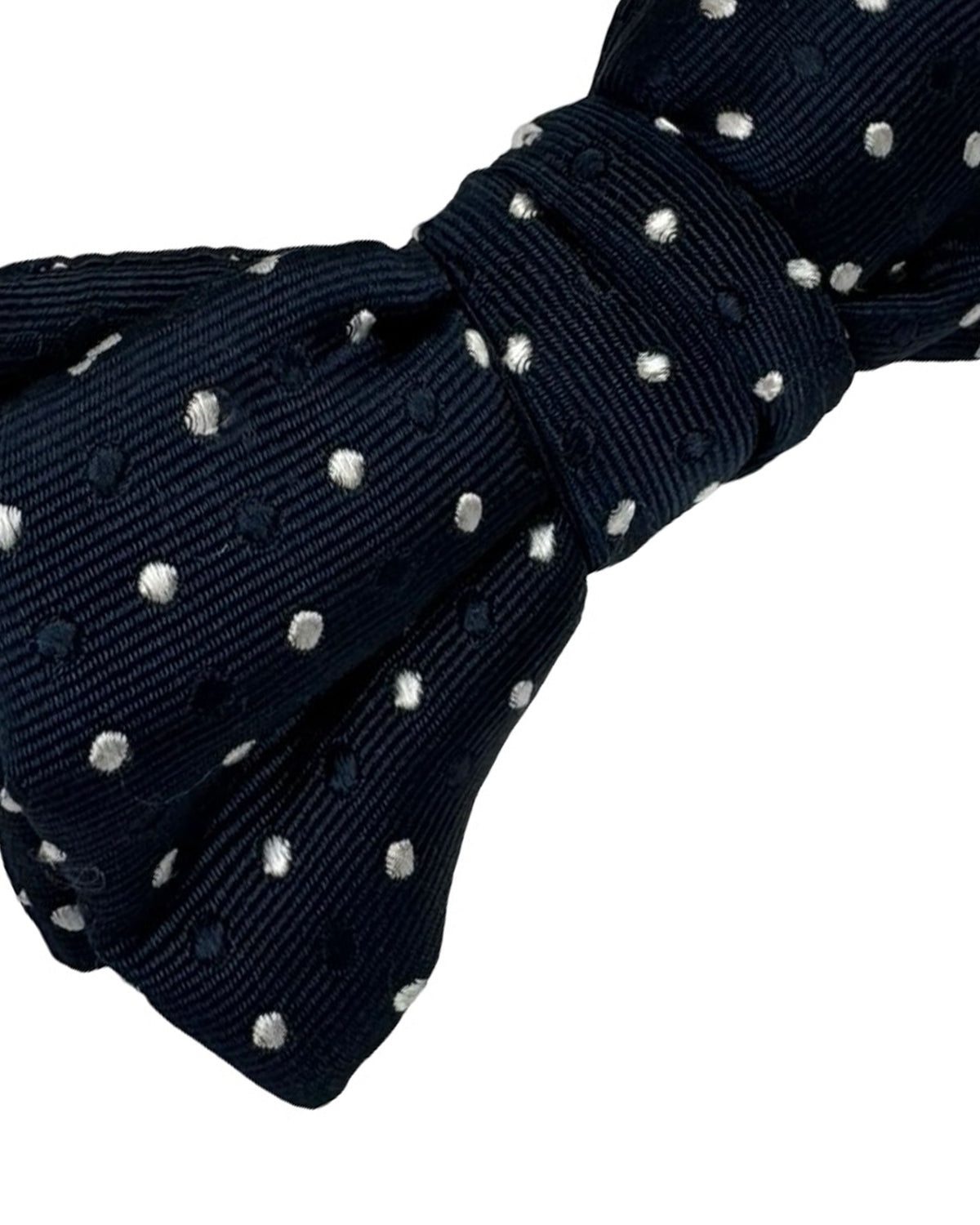 Le Noeud Papillon Bow Tie Midnight Blue Silk Dots - Silk Self Tie Bow