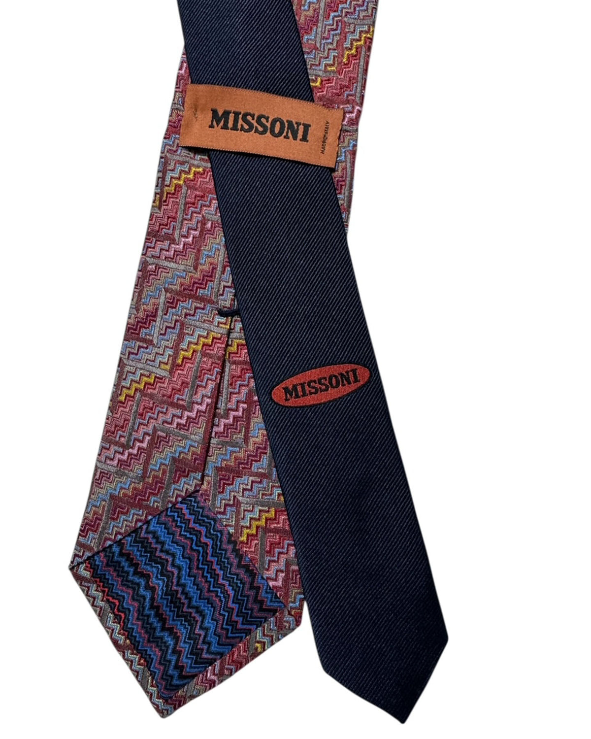 Missoni Tie  Red & Blue Wave Pattern