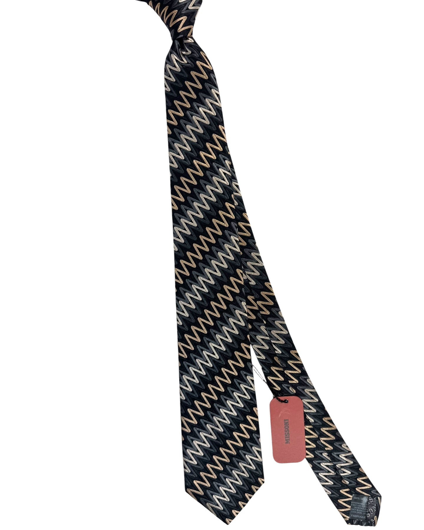 Missoni Tie Gray Zig Zag Design