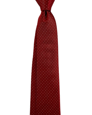 Moschino Silk Tie Dark Red Micro Dots