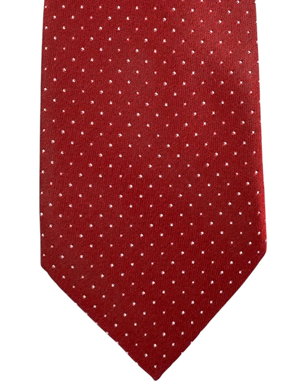 Moschino Silk Tie Dark Red Micro Dots