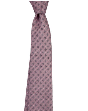 Moschino Silk Tie Pink Navy Silver Geometric Design