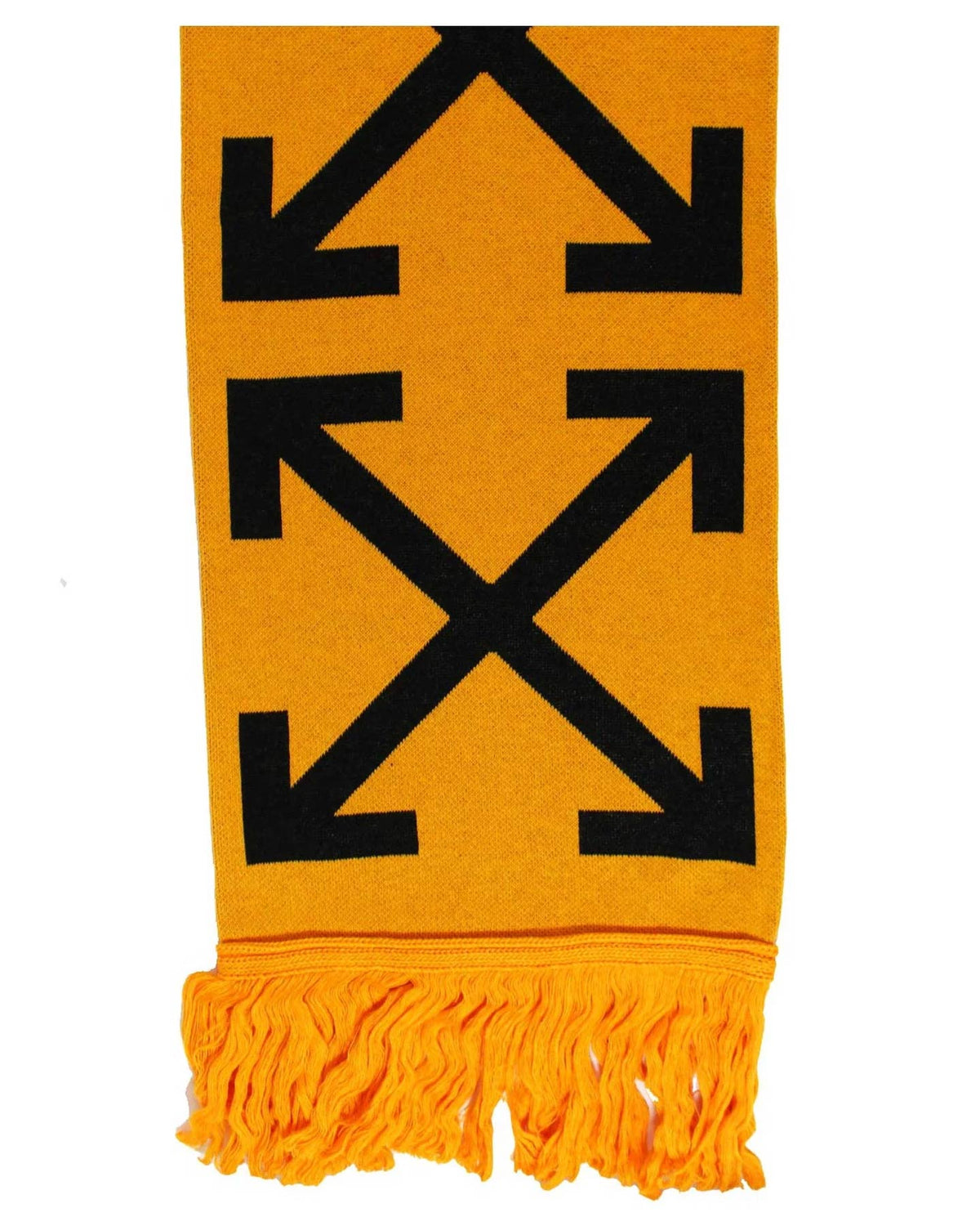 Off-White Scarf Orange Black Logo Design - Luxury
